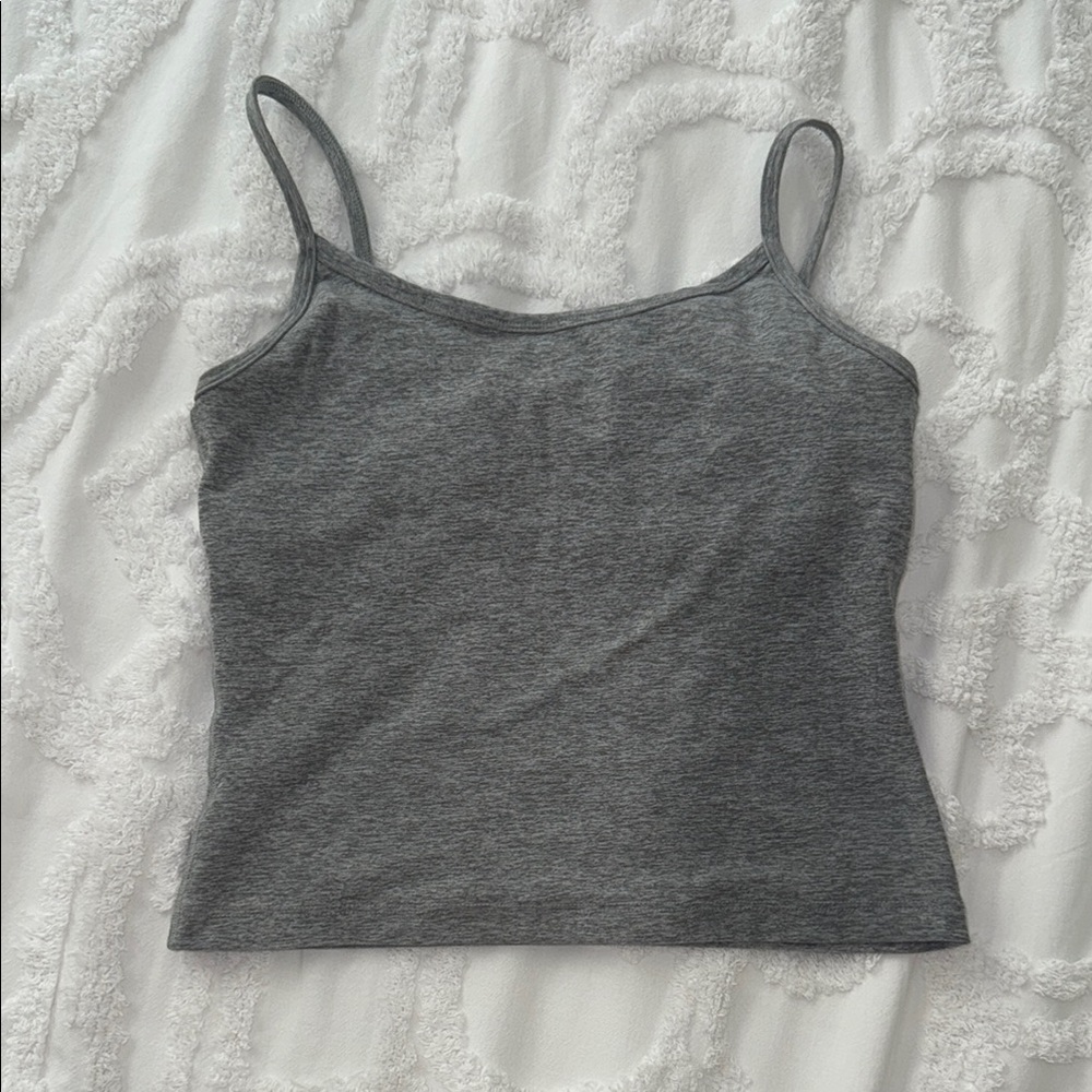 Beyond Yoga Spacedye Crop-Top Tank in Light Gray